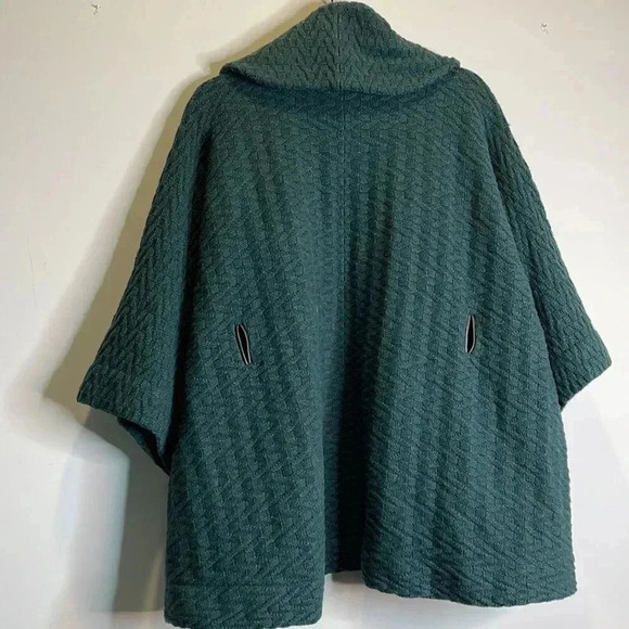 Lands’end Green Sweater Cape - Picture 10 of 12